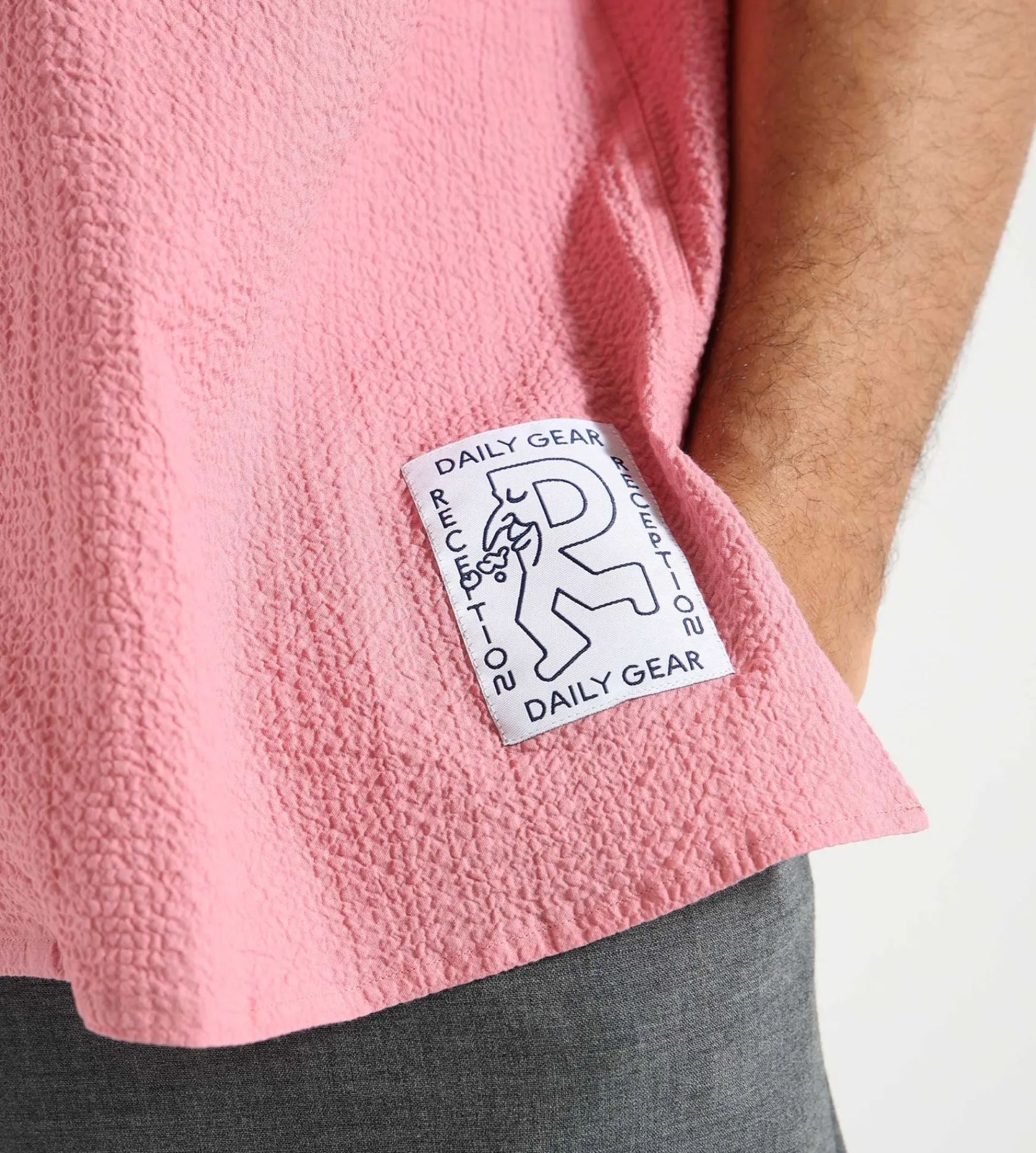 Reception Mia Shirt Cotton Seersucker Dusty Pink