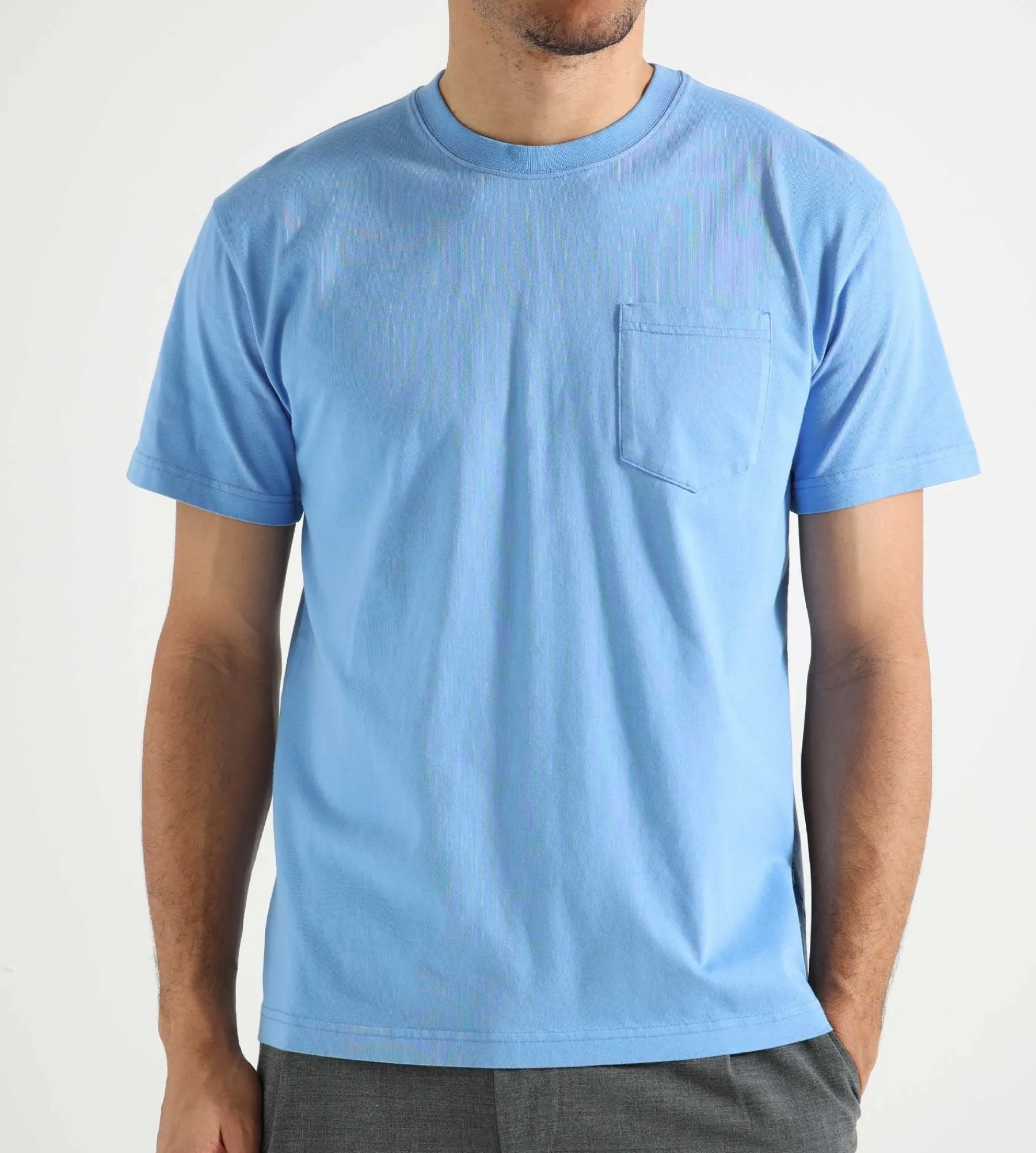 Reception Pocket T-Shirt Au Plat Cotton Single Jersey Resort Blue
