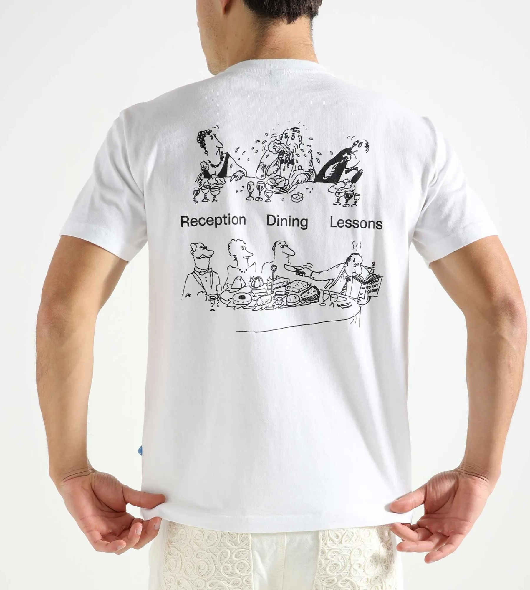 Reception Pocket T-Shirt Dinning Cotton Single Jersey White