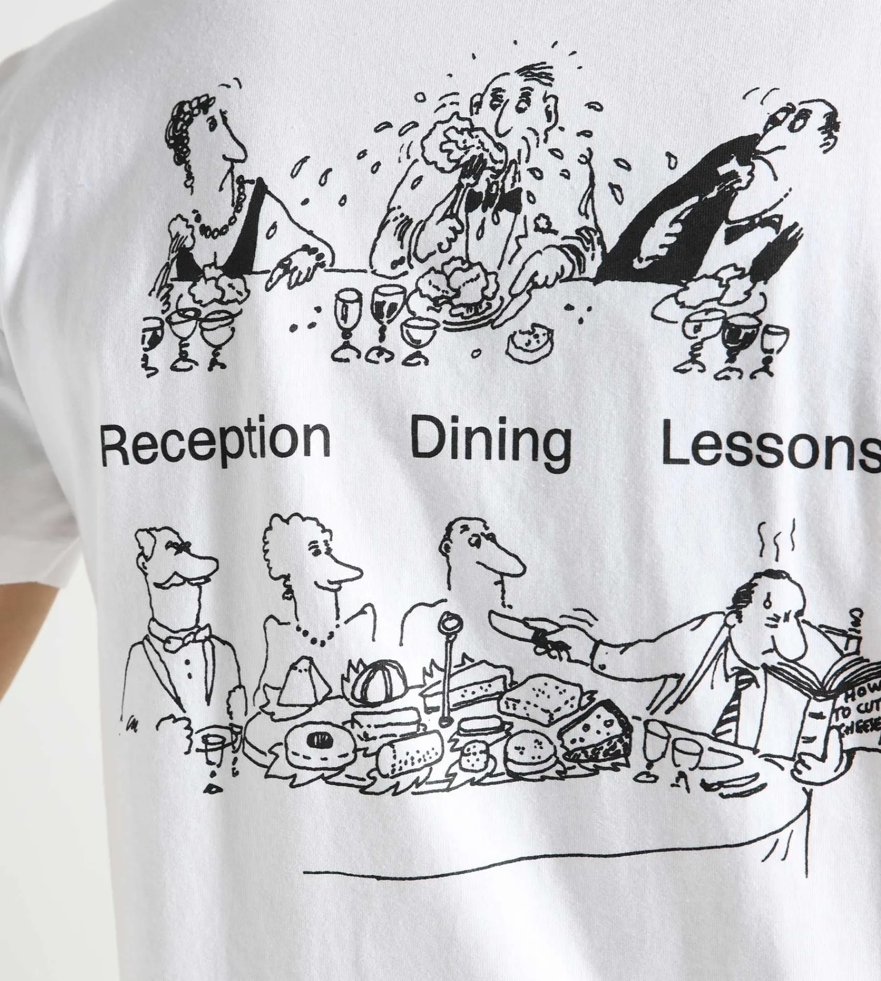 Reception Pocket T-Shirt Dinning Cotton Single Jersey White