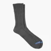 Rototo Chunky Ribbed Crew Socks Charcoal