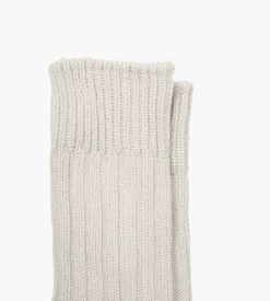 Rototo Chunky Ribbed Crew Socks Pale Grey