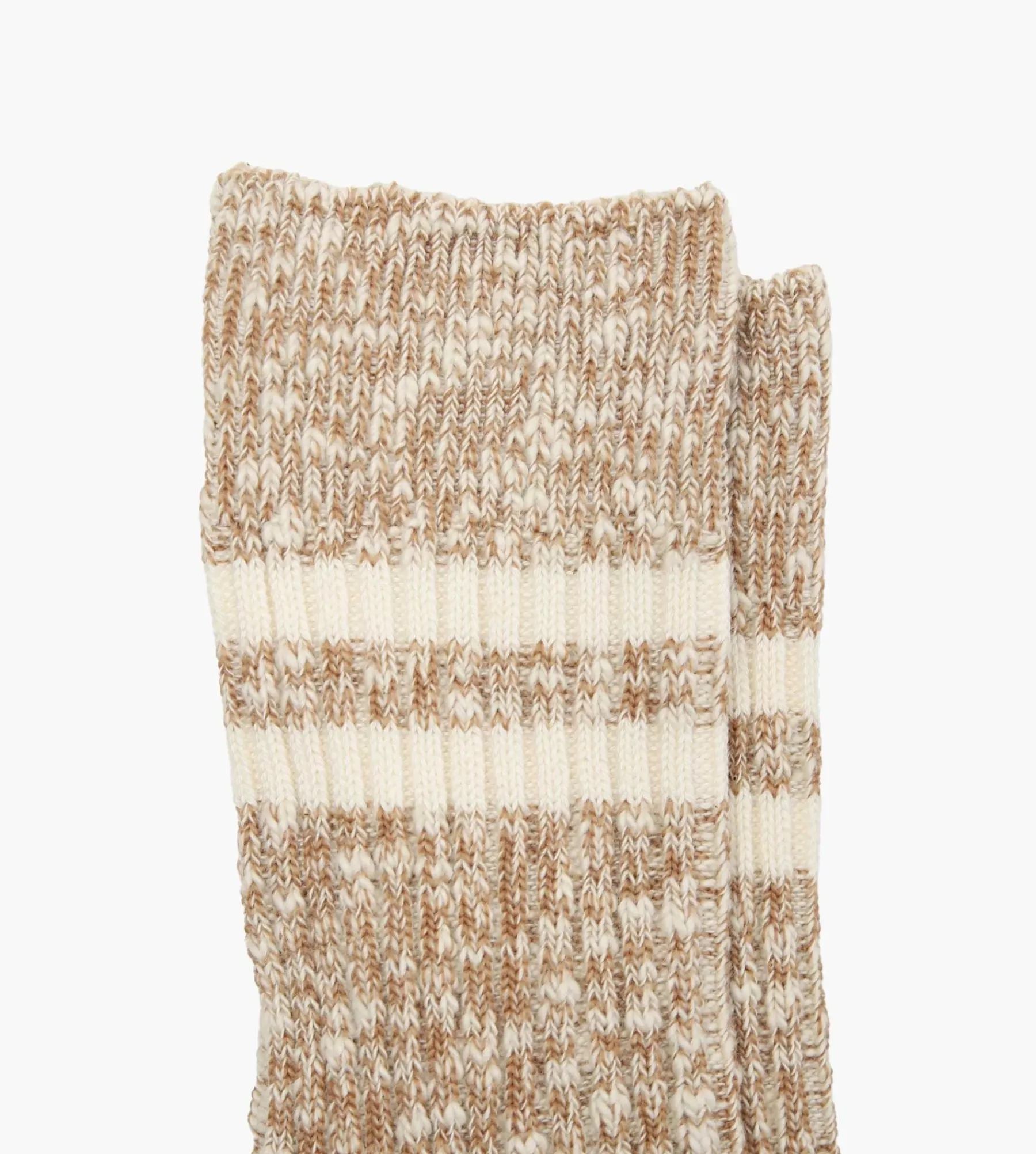 Rototo OG Cotton Slub Stripe Socks Coffee