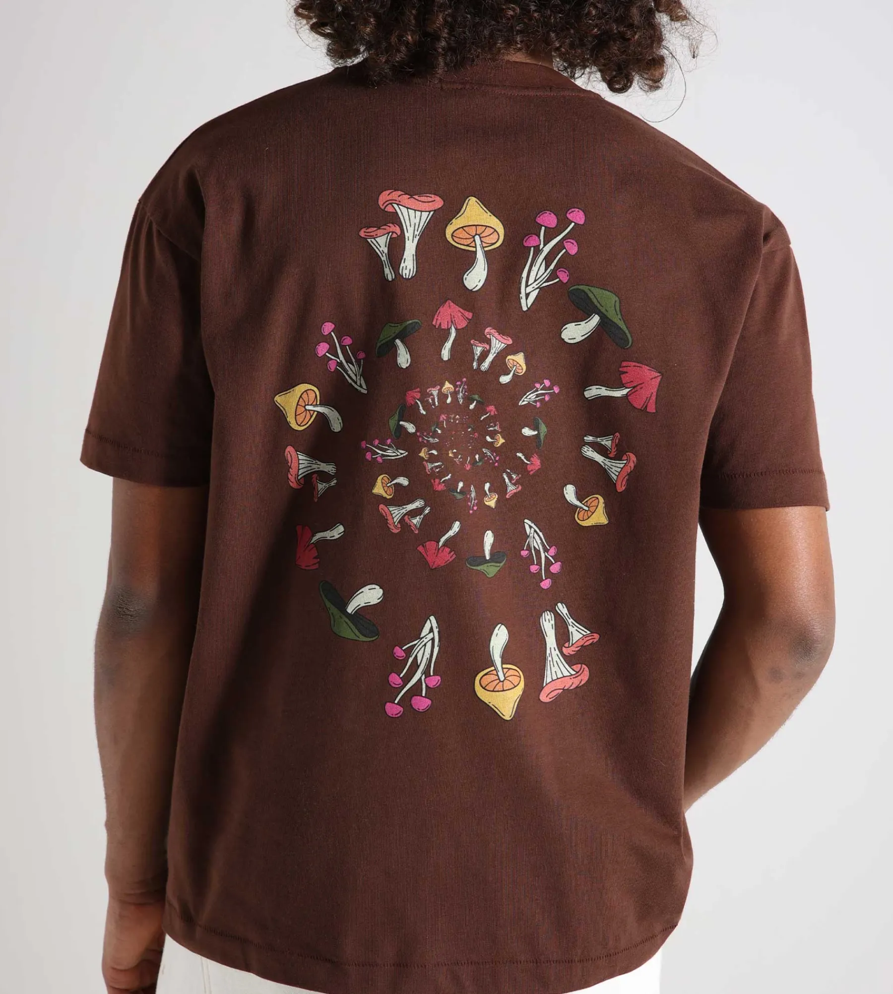 Sabbatical Dancing Shrooms T-Shirt Brown