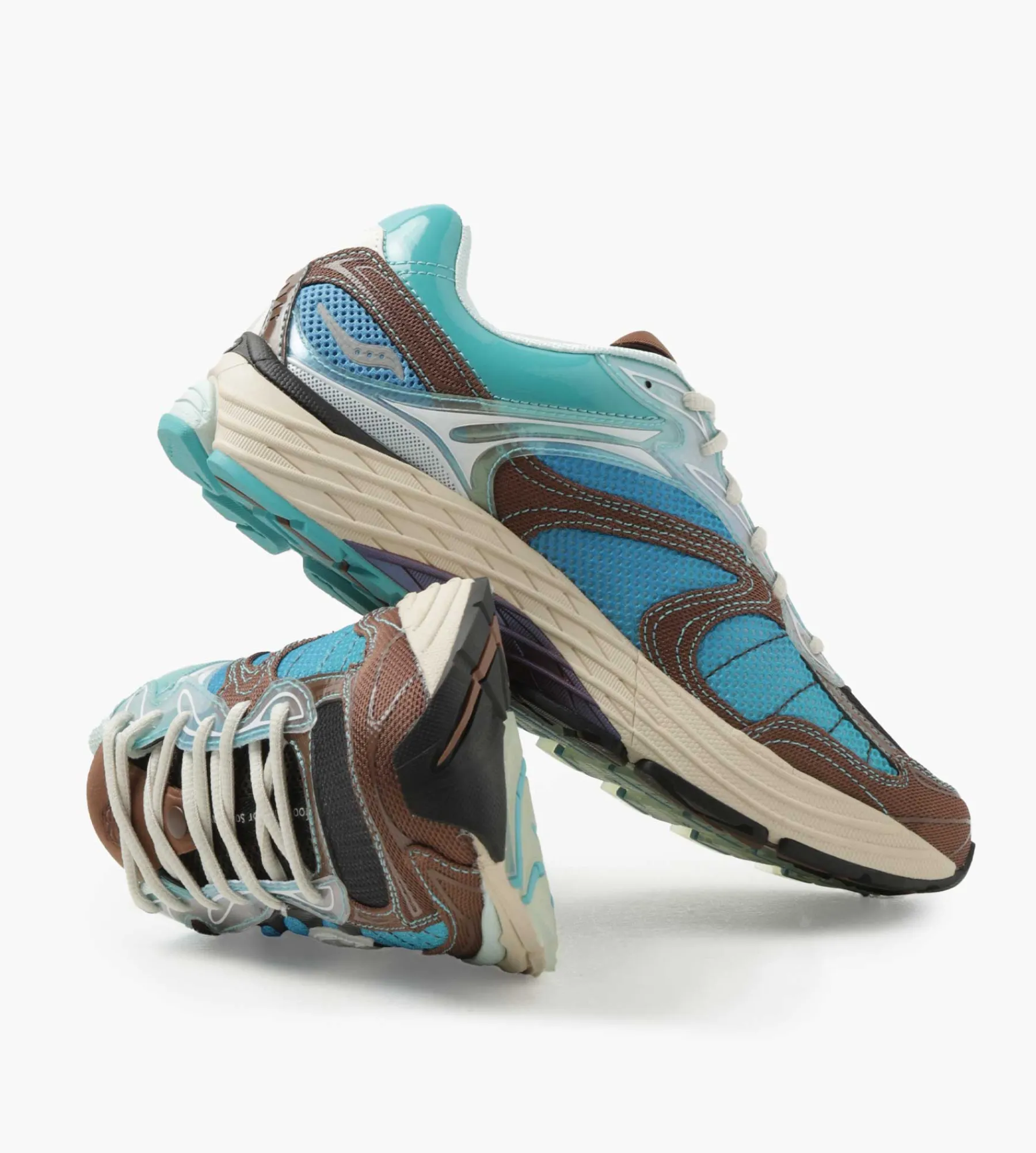 Saucony X Footpatrol Progrid Omni 9 Blue Brown