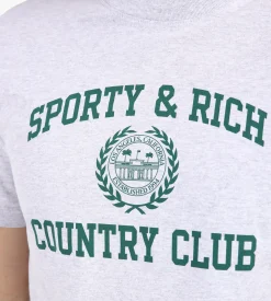Sporty & Rich Varsity Crest T-Shirt Heather Gray