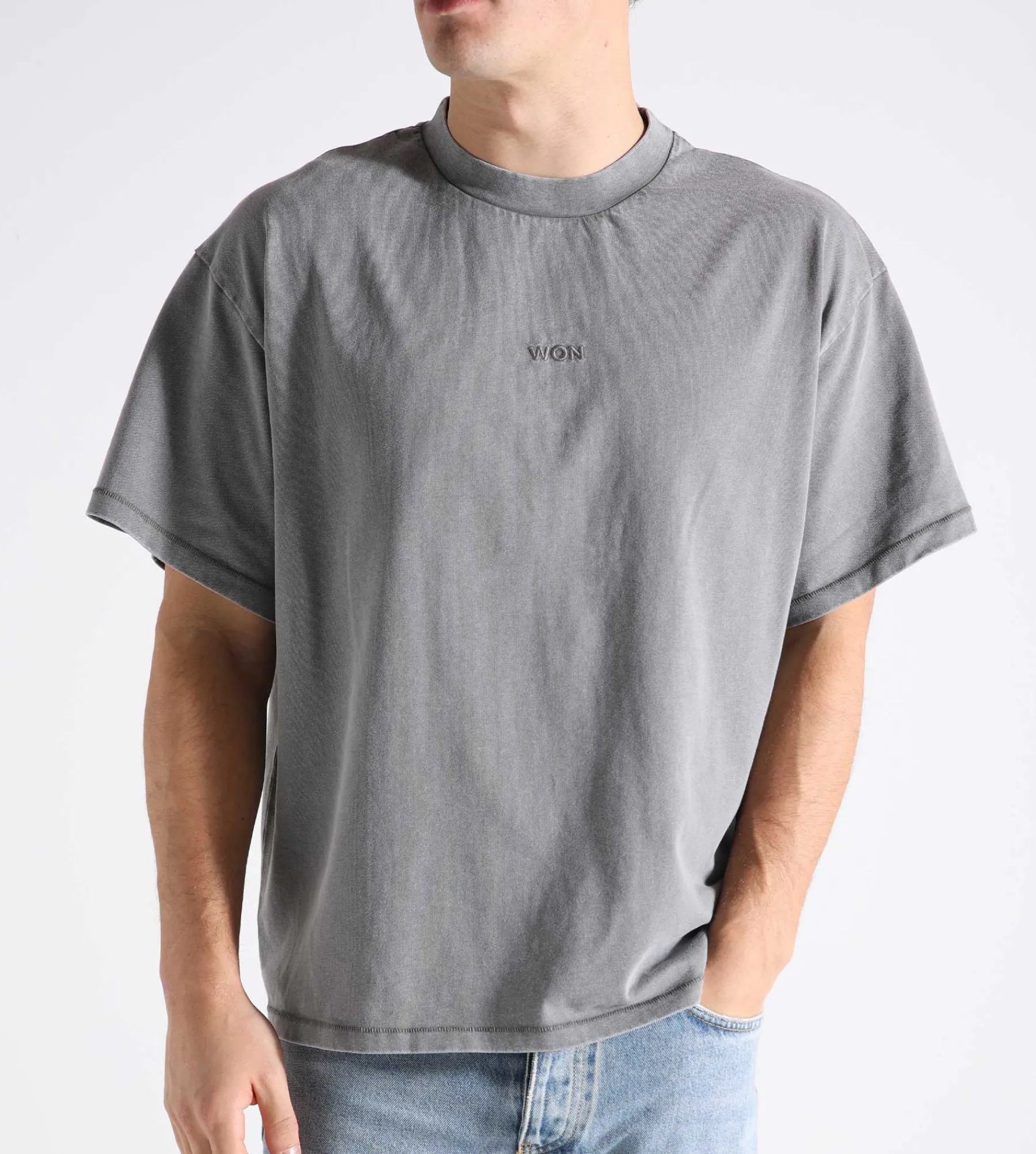 Won Hundred Staff Boxy Tee Washed Steel Grey